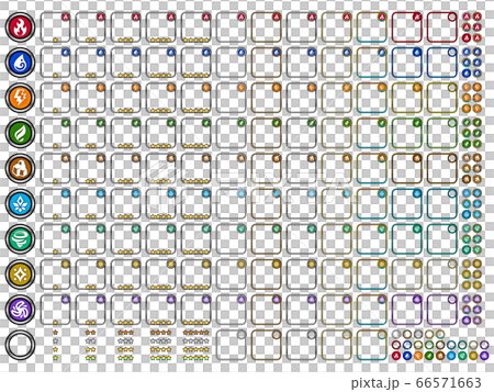 ゲーム アイコン 属性 フレーム メタル A 白背景のイラスト素材