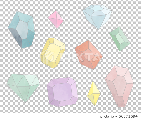 宝石のイラストのセット かわいい 素材のイラスト素材