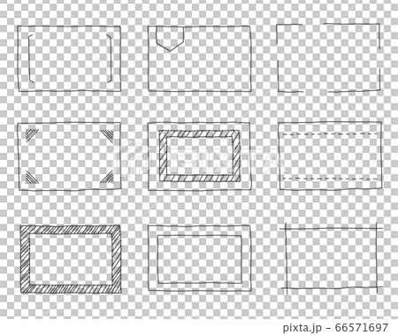 手書きの見出しやタイトルの装飾 素材 フレームのイラスト素材