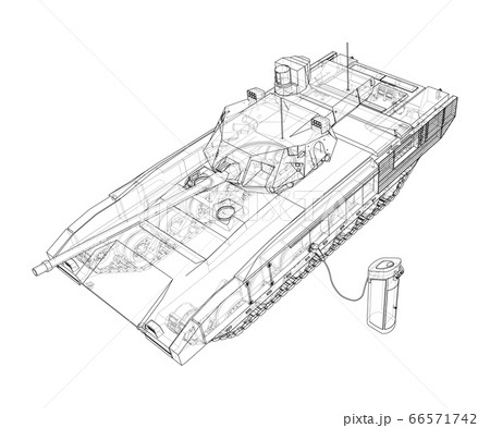Electric Tank Charging Station Sketch. Vector 66571742