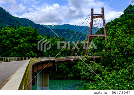 新緑の飛越七橋・合掌大橋 新緑の飛越七橋・合掌大橋 66573644