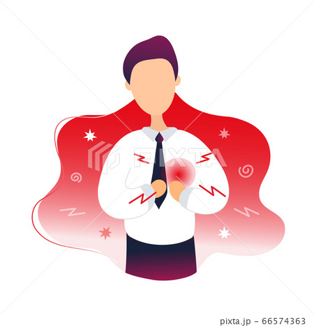 Sick man with heart pain 66574363
