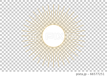 放射線状に光る太陽の線画のベクターイラスト 66577251