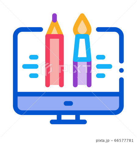 paint on computer icon vector outline illustration 66577781
