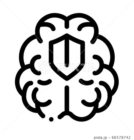 brain protection icon vector outline illustration 66578742