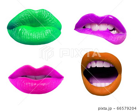 set of lips on white background - image set of lips on white background - image 66579204