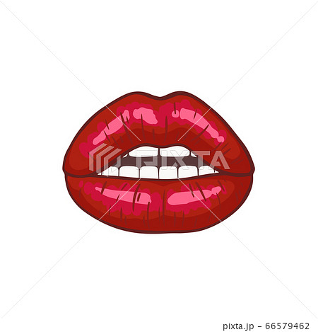 Sexy red lips icon isolated on white background. Sexy red lips icon isolated on white background. 66579462