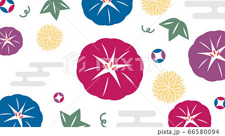 アサガオ 和柄背景素材 アサガオ 和柄背景素材 66580094