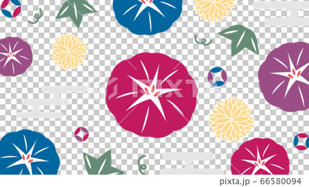 アサガオ 和柄背景素材 アサガオ 和柄背景素材 66580094