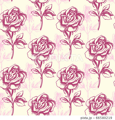 Vintage floral seamless pattern with roses Vintage floral seamless pattern with roses 66580219