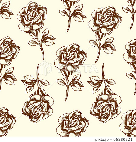 Vintage floral seamless pattern with roses Vintage floral seamless pattern with roses 66580221