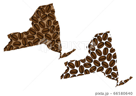 New York (state) - map of coffee bean New York (state) - map of coffee bean 66580640