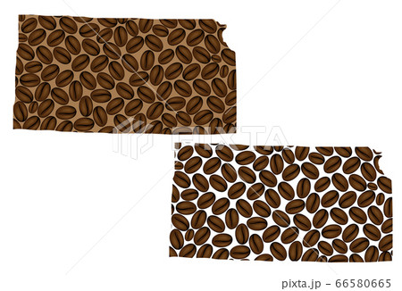 Kansas -  map of coffee bean 66580665