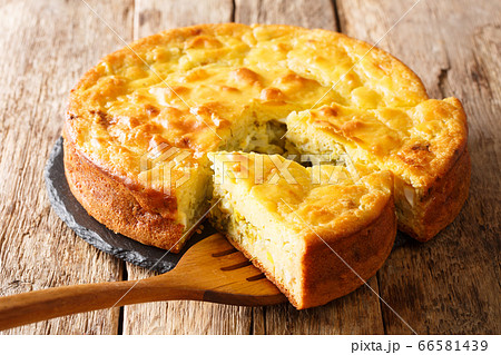 Russian cuisine pie stuffed with cabbage, herbs 66581439