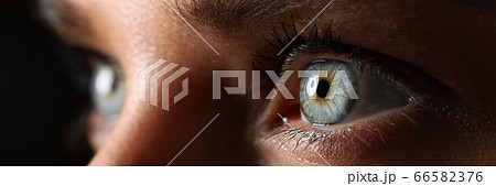 Amazing female green colored eyes in low light technique 66582376