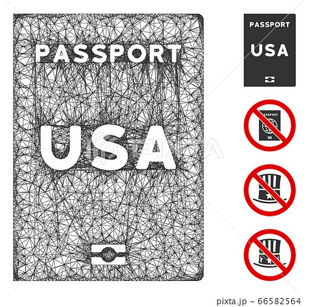 American Passport Web Vector Mesh Illustration 66582564