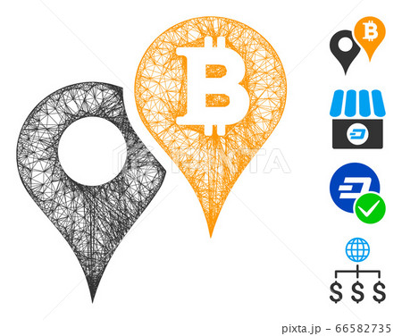 Bitcoin Map Markers Web Vector Mesh Illustration Bitcoin Map Markers Web Vector Mesh Illustration 66582735