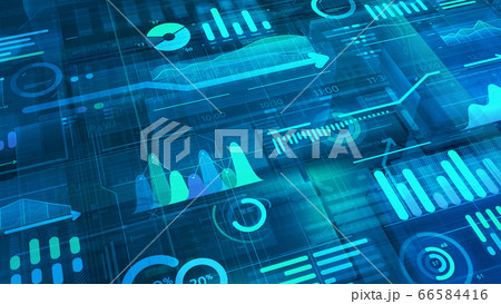 Business background with arrays of data in virtual space. 66584416