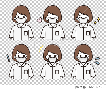 Nurse nurse mask facial expression icon set 66586730