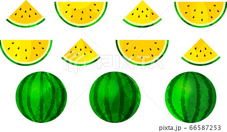 スイカのカットイラスト Watermelon Vector Illustrationのイラスト素材