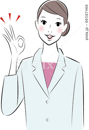 オッケーサインを出す女性ドクター 66587466
