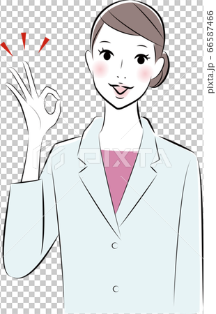 オッケーサインを出す女性ドクター 66587466