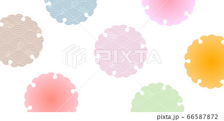 海　波　文様　背景 66587872