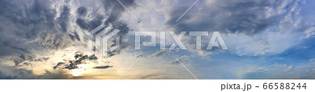 Blue sky panorama with storm cloud. Blue sky panorama with storm cloud. 66588244