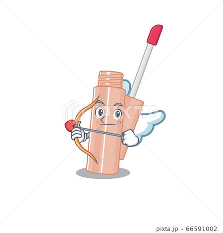 Lip tint in sweet romantic cupid cartoon drawing with arrow 66591002