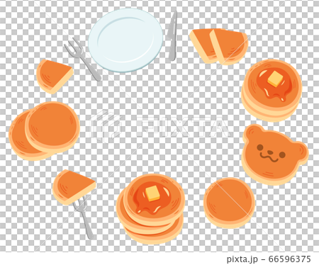 可愛いホットケーキの楽しげな背景フレームのイラスト素材