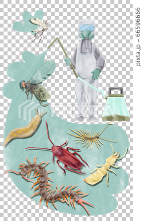 Pest extermination worker watercolor hand drawn illustration 66596666