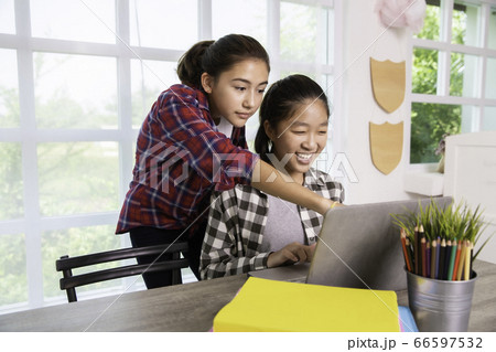 Home online study or Work from home concept 66597532