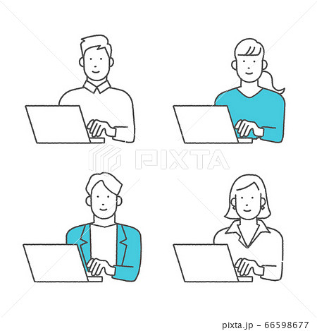 パソコンを操作するビジネスパーソン 66598677