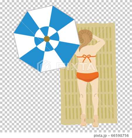 Illustration of a woman lying on the beach Illustration of a woman lying on the beach 66598756