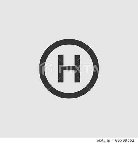 Helicopter landing icon flat 66599052