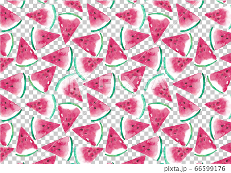手描き水彩イラスト スイカの背景のイラスト素材