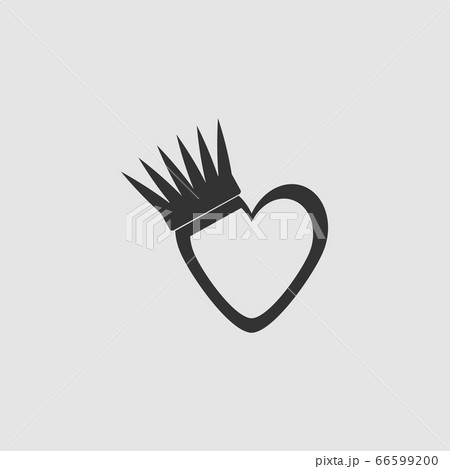 Heart crown icon flat. Heart crown icon flat. 66599200