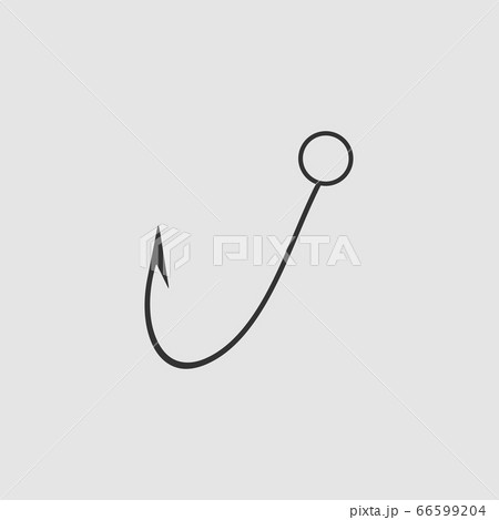 Fishing hook icon flat. 66599204