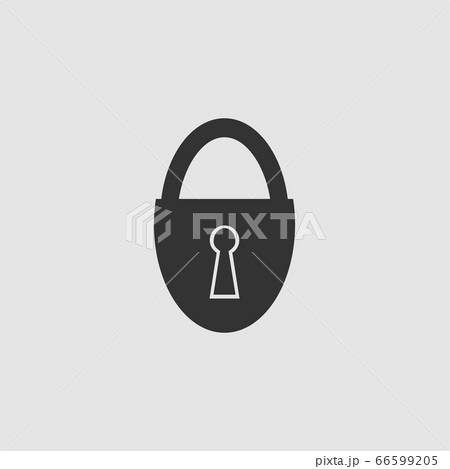 Padlock icon flat. Padlock icon flat. 66599205