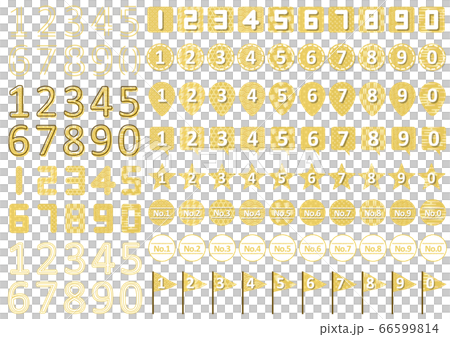 簡單的日本模式編號圖標集 66599814