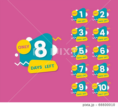 Only eight days left - colorful geometric isolated sticker badge set Only eight days left - colorful geometric isolated sticker badge set 66600010
