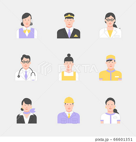 エッセンシャルワーカー 人物イラスト素材セット エッセンシャルワーカー 人物イラスト素材セット 66601351
