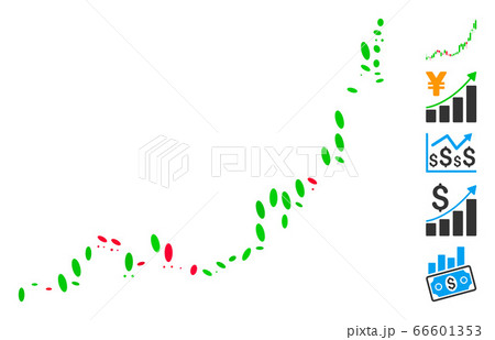 Dot Collage Candlestick Chart Growth Acceleration 66601353