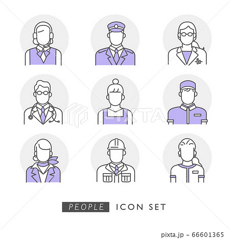 エッセンシャルワーカー 人物イラスト素材セット エッセンシャルワーカー 人物イラスト素材セット 66601365