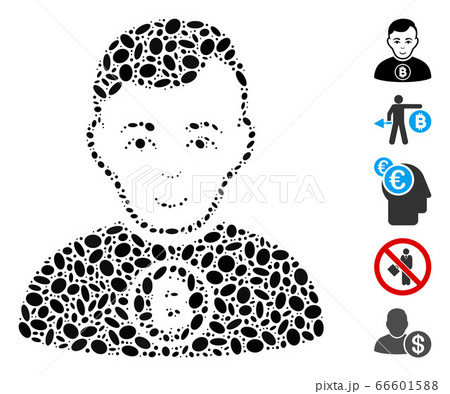 Dot Collage Bitcoin Man 66601588