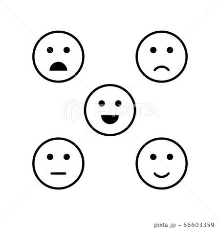 Set Of Emoticon Satisfaction Level Icon Vector のイラスト素材