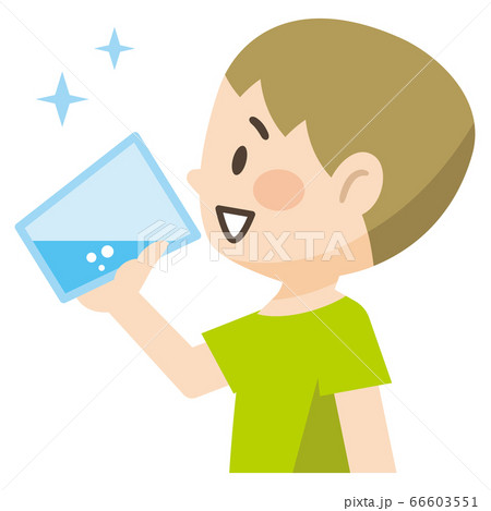 Illustration Of A Boy Drinking Water In A Cup Stock Illustration