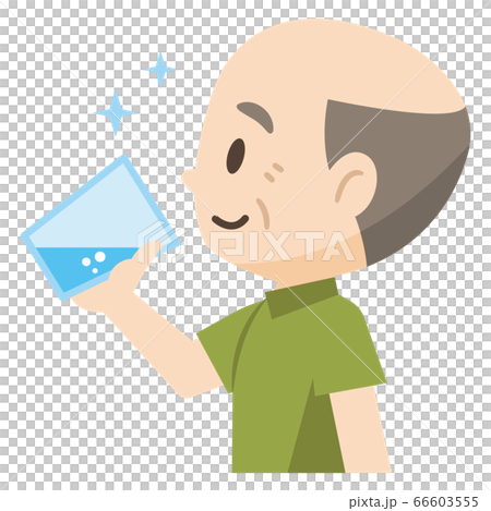 一名老人喝一杯水的插圖 一名老人喝一杯水的插圖 66603555