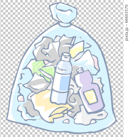 Trash bag with plastic trash 66603570