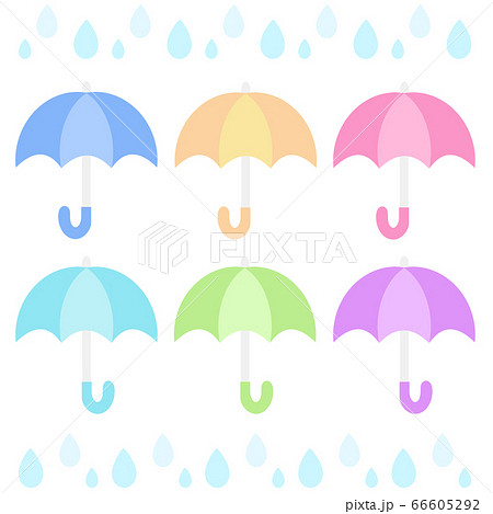 カラフルな傘のセットのイラスト素材
